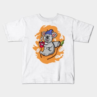 KOALA BEAR COFFEE TIME Kids T-Shirt